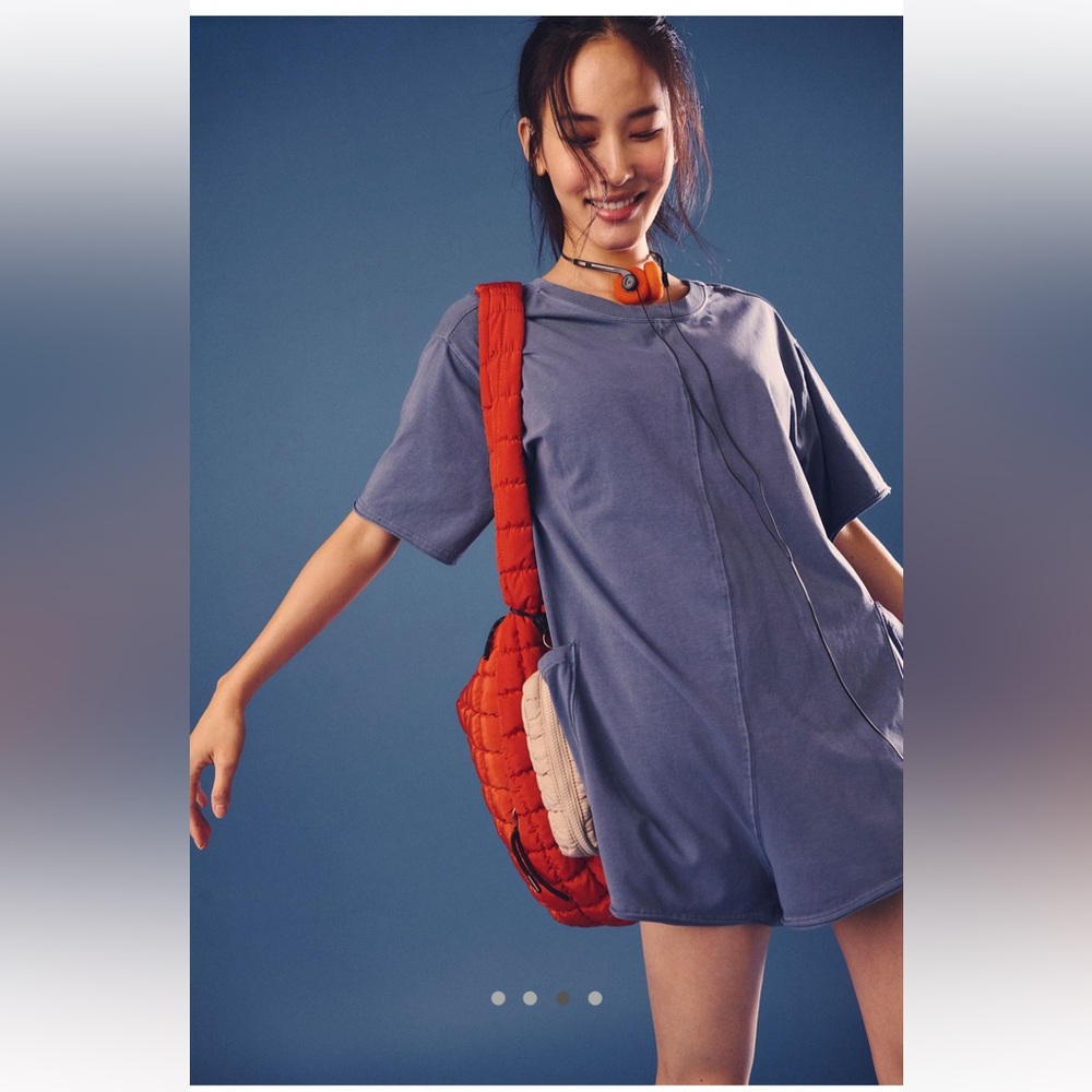 Free People NWT Hot Shot Tee Romper in Skyline
